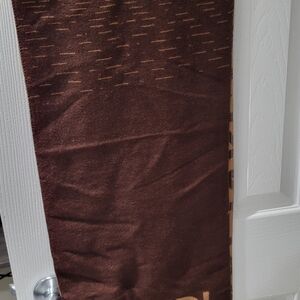 Fendi wool and silk blend brown FF logo scarf with fringed edges(women)